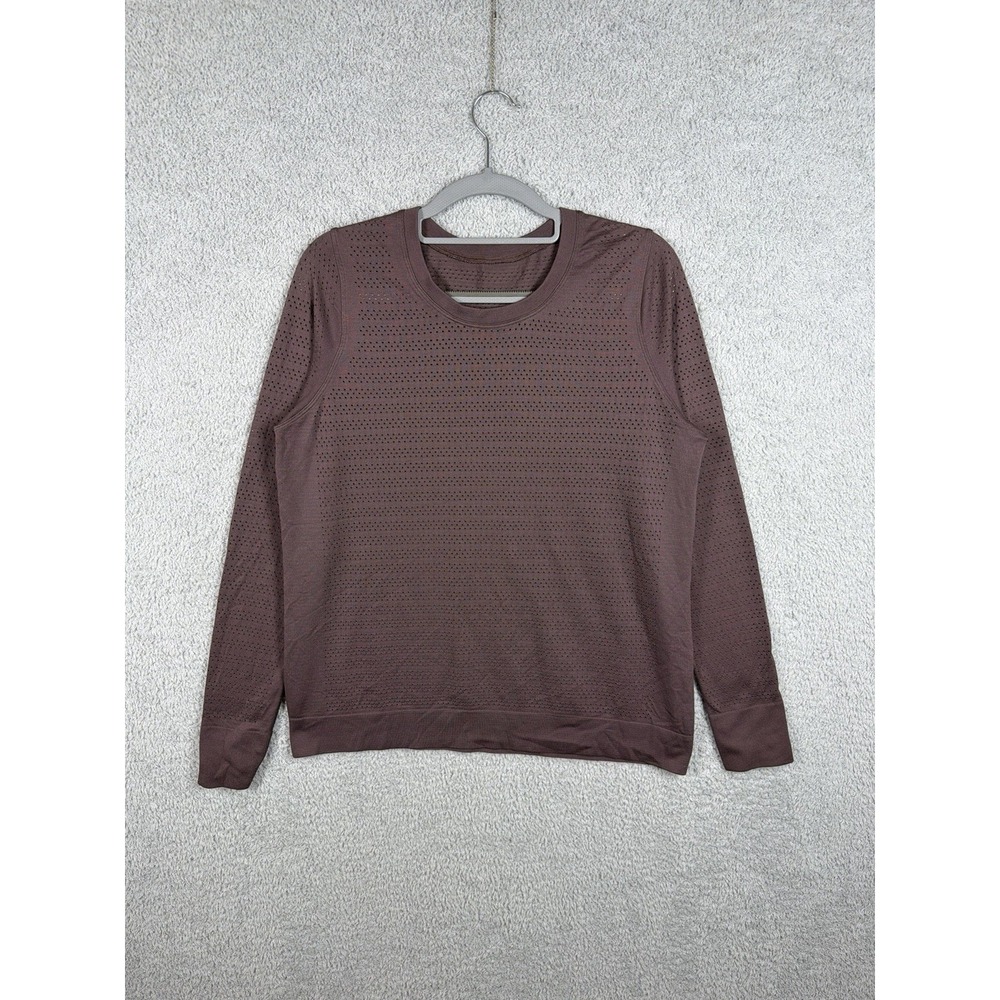 Lululemon Swiftly Breathe Long Sleeve Shirt Size 10 Cherry Cola